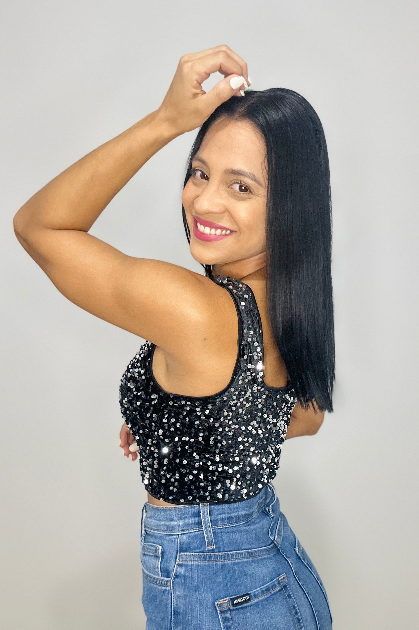 Perla Top Black/Silver