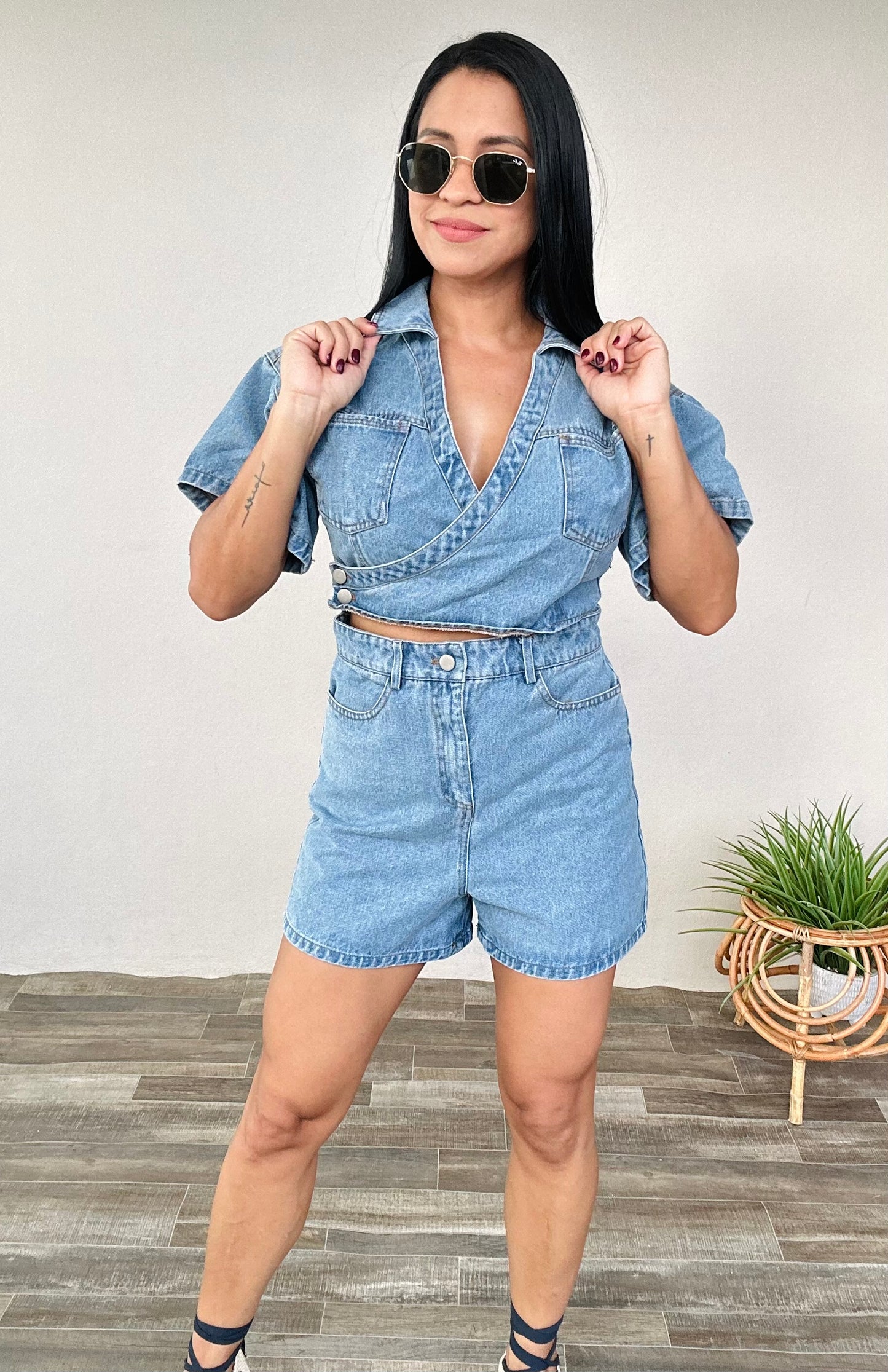 Denim Romper