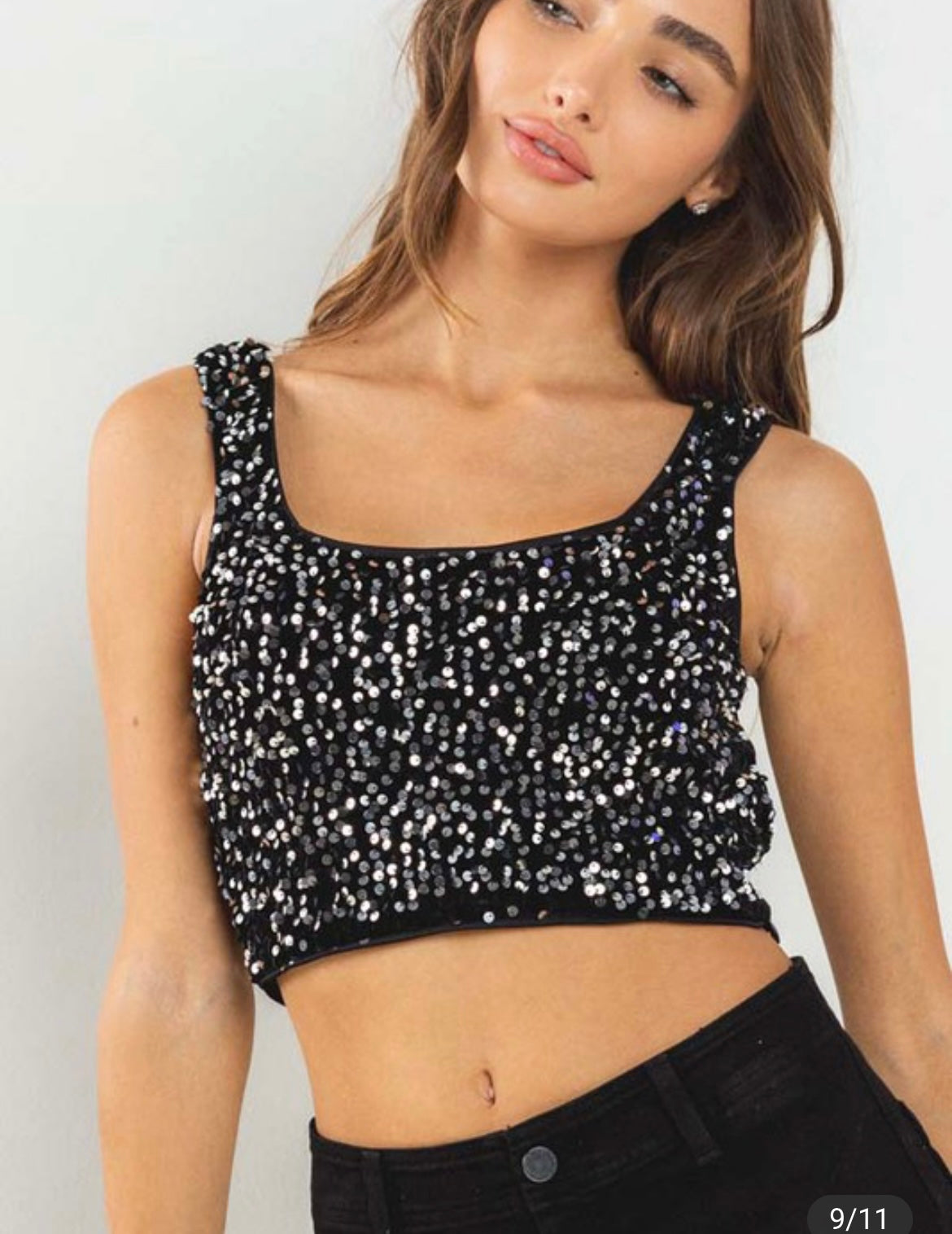 Perla Top Black/Silver