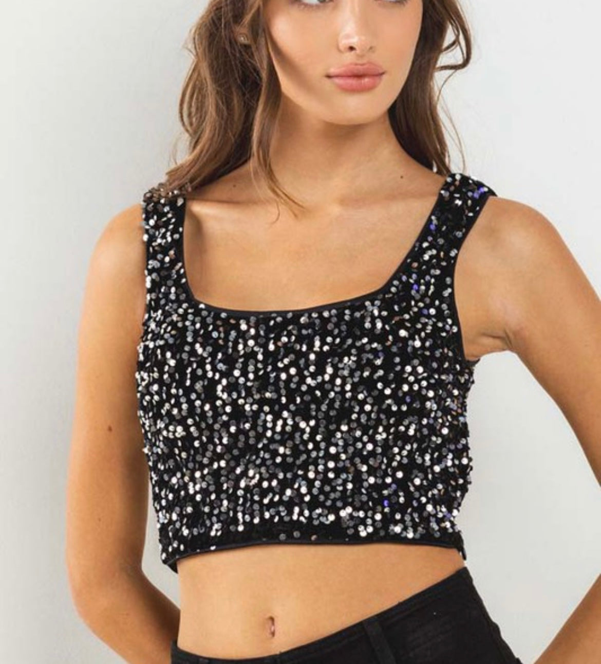 Perla Top Black/Silver