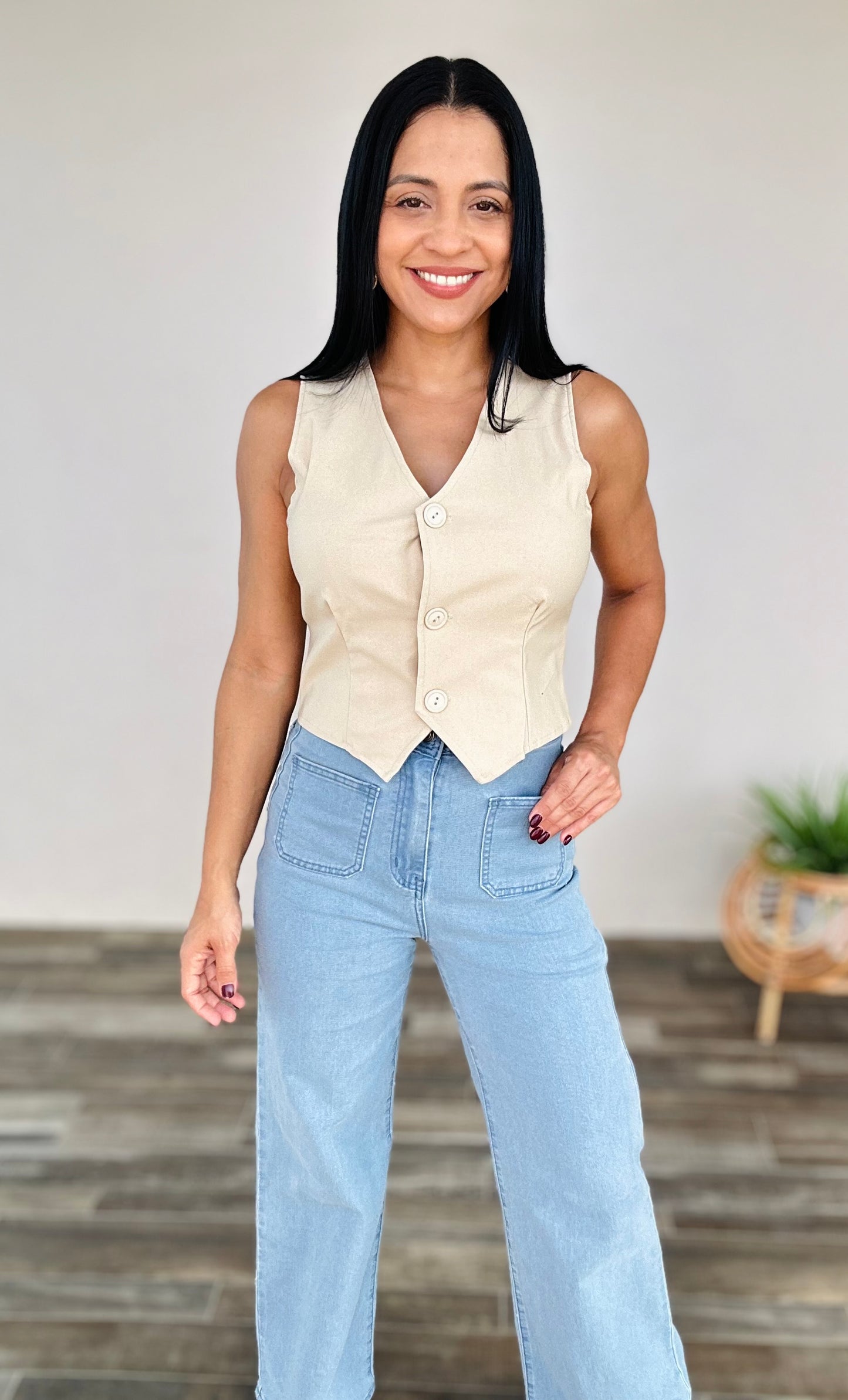 Beige Stretch Vest