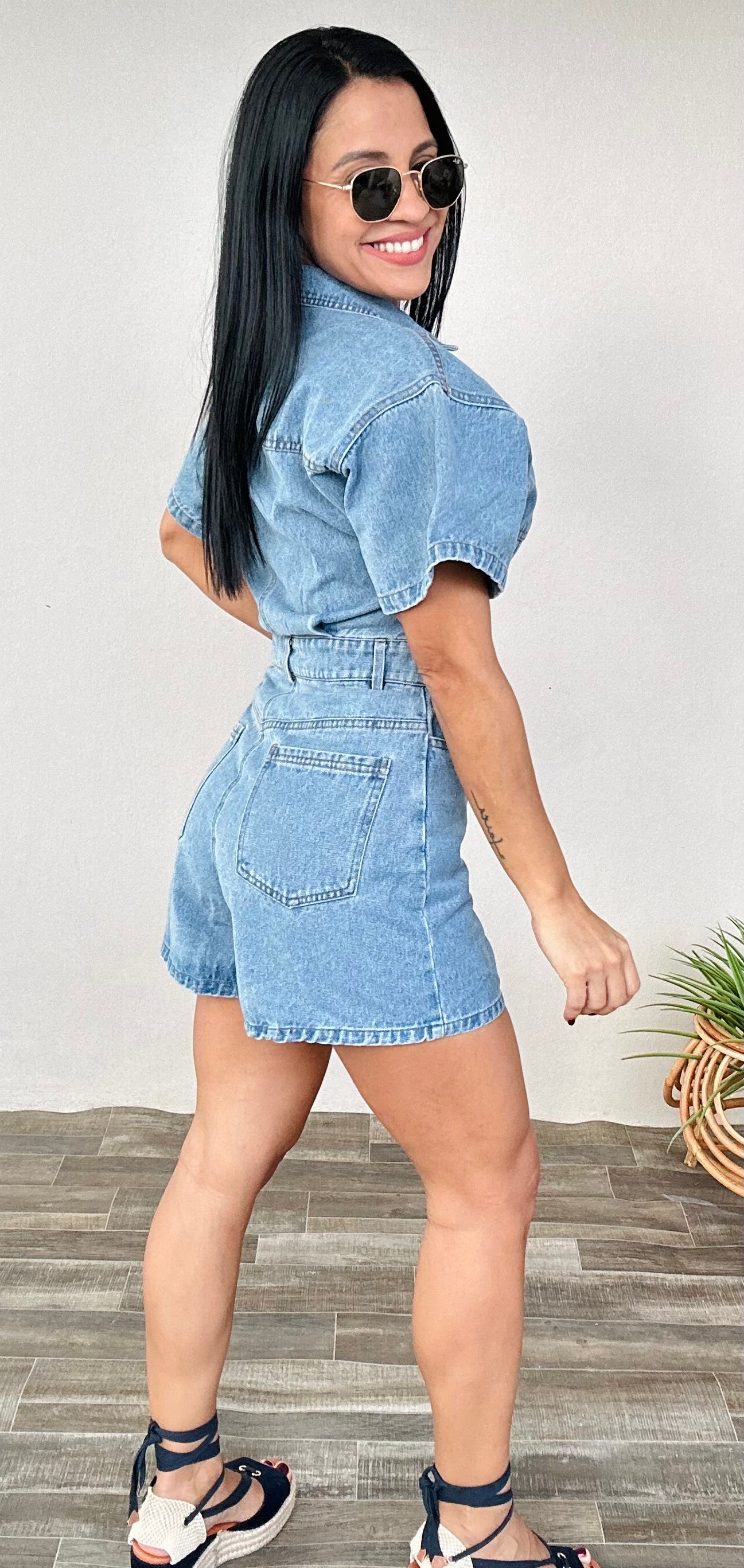 Denim Romper