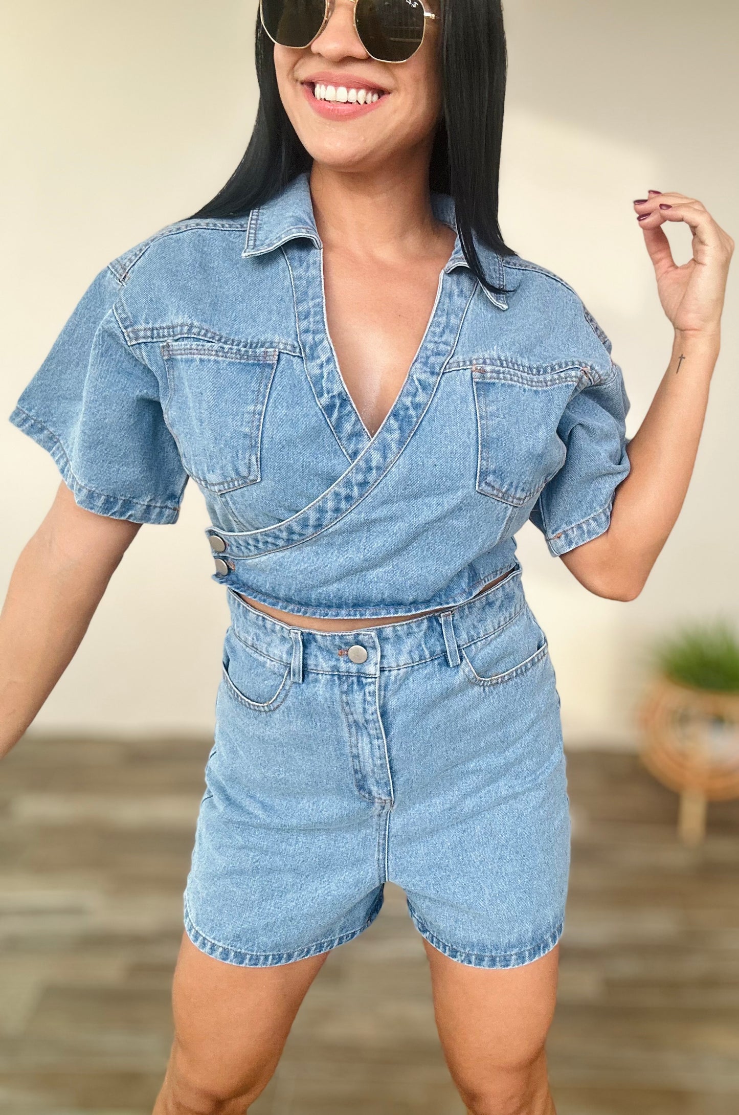 Denim Romper