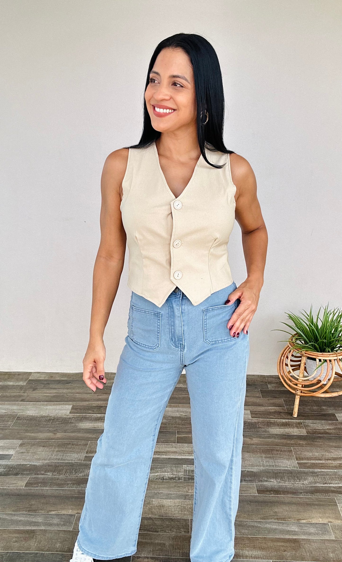 Beige Stretch Vest